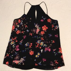 Black / Floral Express Tank / Spaghetti Strap